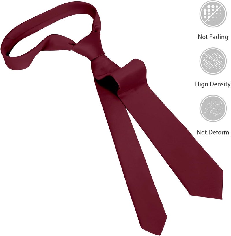 Junmaxroad Store Boys Black Tie Satin Solid Color Necktie for Teen Wedding School Graduation with Gift Box - Image 3